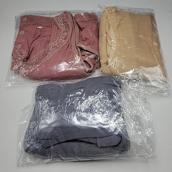 Daguandan Womens Front-Snap Closure Bra Sz 48/16 XXXXL x 3pc Beige/Gray/Rose NWT - Picture 4 of 8